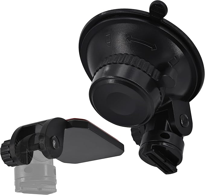 Windshield Suction Cup Mount Holder & Dashboard Adhesive Sticky Mounting Bracket Compatible with Rove R2-4K, R2-4K PRO, Stealth 4K, Stealth 4K PRO, Insignia NS-DCDCHH2 Dash Cam Series