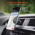 HyperGear MagSafe Magnetic Phone Holder Car Phone Holder Mount for Air Vent, Cellphone Holders Car Magnet Stand, Auto Magnetic Mount, Hands-Free Universal Holders w/Adapter Ring for iPhone, Android