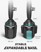 APPS2Car Upgraded for QI2 Magsafe Cup Holder Charger, Car Mount Charger 15W Fast Charging, Wireless Magnetic Cell Phone Stand with Tri-Pivot Arm for iPhone 17 Air Pro Max Plus 16 15 14 13 12
