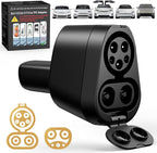 2-in-1 CCS & J1772 to Tesla Adapter - 250KW Fast CCS to Tesla Adapter, Compatible with Tesla Model S/3/X/Y/Cybertruck - Works with Electrify America, Blink, ChargePoint, and EVgo Station