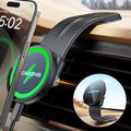 ACMEZING 15W Only for iPhone MagSafe Car Mount Charger, 360% Adjustable Aluminum Alloy Arm, Relocatable Car Phone Holder, Magnetic Wireless Fast Charging, Cell Phone Holder for All Car Models, Black