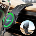 ACMEZING 15W Only for iPhone MagSafe Car Mount Charger, 360% Adjustable Aluminum Alloy Arm, Relocatable Car Phone Holder, Magnetic Wireless Fast Charging, Cell Phone Holder for All Car Models, Black