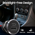12V USB Outlet All-Aluminum QC 3.0 USB-A & USB-C PD3.0 Dual Fast Car Charger Socket, Recessed Mount Car USB Port for Car Truck Boat RV Camper Van Trailer (Small Version*2)