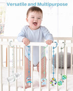 LittleHugs Toy Straps for Baby, Adjustable Toy Holder for Stroller Accessories, Silicone Tether Pacifier Clip, No Throw Travel Essential Leash for High Chair, Car Seat (boy-4 Pack)
