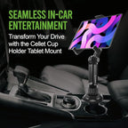 Cellet Cup Holder Tablet Mount, Car Cradle Holder Compatible for All iPad, Pro, Air, Mini Samsung Galaxy Tablet, Amazon Fire Microsoft Surface