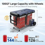 BODEGACOOLER 100QT Portable Car Refrigerator Freezer with Wheels, 12V Fridge Freezer, Electric Cooler for Car, -20℃ Car Freezer, 12 Volt Refrigerator Portable for Camping, RV, Travel, IPX4, Quiet