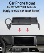 Car Phone Holder for KIA Telluride 2020 2021 2022 Accessories Apply to 10.25 Inch Screen Fixed Clip Magnetic Cell Phone Mount Hands-Free 360 Degree Rotation with Dashboard Storage Tray