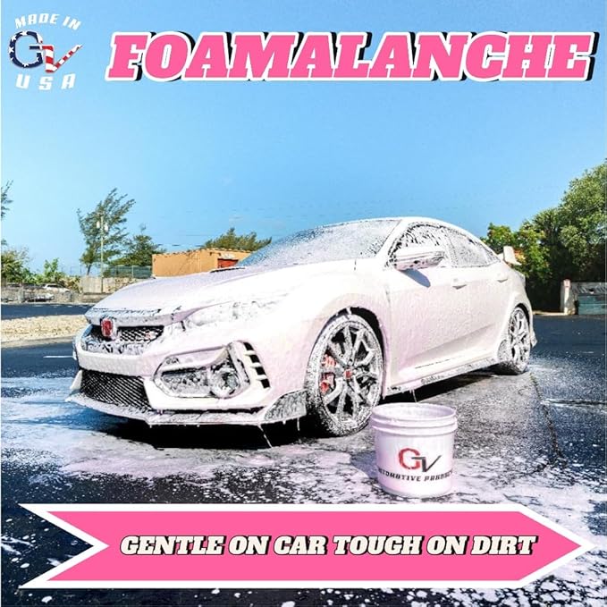 GV Automotive Products Foamalanche Car Wash 16 oz, car foam, car wash, works with foam gun, foam cannon, pressure washer