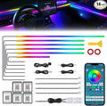 Dreamcolor Acrylic Interior Car LED Strip Light with Wireless APP, RGB 14 in 1 with 175 inches 612 LEDs Fiber Optic Strip Lights for Car, Dual Zone Symphony Neon Car Ambient Lighting