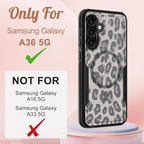 for Samsung Galaxy A36 5G Phone Case - Compatible with MagSafe Women Girls Cute Magnetic Protective Cover Cool Fun Unique Leopard Heavy Duty Shockproof Design for Samsung A36 5G Cases 6.7"