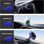 JOYMASS for MagSafe Car Mount Charger, 15W Fast Charging Magnetic Wireless Car Charger Phone Holder Mount Fits iPhone 15 Pro Max Plus 14 13 12 Mini MagSafe Case - Purple