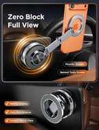 MSXTTLY Magnetic Car Phone Holder 360° Adjustable Tesla Phone Mount Foldable Car Mount 2026 Zinc-Alloy Magsafe Phone Holders for Your Car for iPhone 17 Pro Max 16 15 14 13 12 Plus, Carbon Fiber