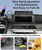 Car Phone Holder for KIA Telluride 2020 2021 2022 Accessories Apply to 10.25 Inch Screen Fixed Clip Magnetic Cell Phone Mount Hands-Free 360 Degree Rotation with Dashboard Storage Tray