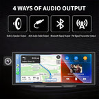 11 inch Wireless Apple CarPlay & Android Auto Screen for Car with 4K Dash Cam,Ultra-Light Touchscreen, IP68 1080P Backup Camera, GPS Navigation, Voice Control, Mirror Link(64GB U3 Card)