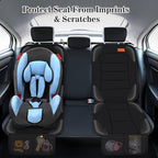 Siivton Car Seat Protector for Child Seat Cushion for Leather and Fabric Seats, 2 Mesh Pockets, Non-Slip Backing, Carseat Protectors for Vehicles, Baby, Pets (2 Pack)