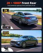 2K Dash Cam Front and Rear with 64GB SD Card, Wireless WiFi Dash Camera for Cars, 1.5'' Screen Mini Dashcam Front and Back, Support G-Sensor/Time Lapse 2 Kinds Parking Monitor