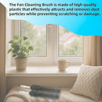 Fan Cleaning Brush, Bendable Fan Duster Fans Cleaner for Your Electric Fans Reusable Dust Cleaner Microfiber Head Dusting Brush for Air Conditioning, Home Car Vents, Curtain, Shutters 2 Pcs Grey