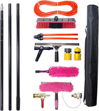 Telescopic Solar Panel Cleaning Brush Kit - 3-12M Reach, 35/55Cm Brush Head, Water Hose Compatible, Perfect for Solar Panels, Windows, Roofs, Pools & Rvs,55cm Brush Head,11M