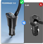 for Magsafe 15W Car Mount Wireless Phone Charger Cigarette Lighter，Car Magnetic Vent Mount Holder with Dual Port PD&QC for Magsafe Fast Charging for iPhone Air/17/16 15 Pro Plus Max 14 13 12