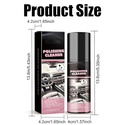 Car Interior Protectant Spray, 2026 New Pro Polishing Cleaner, Car Interior Shine Interior All Purpose Cars Cleaner for Rubber, Leather (5PCS)