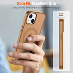 SUPFINE Magnetic for iPhone 15 Case (Compatible with MagSafe) (Military Grade Drop Protection) Translucent Matte Shockproof with Anti-Fingerprint Phone Case,Brown