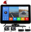 4K Wired Reverse Rear View Backup Camera System 7" Included AHD 1080P Cameras, IP68 Waterproof, Night Vision, BSD, Loop Recording fit for Tractor Truck Excavator Caravan Skid Steer Heavy Equipment