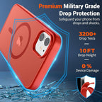 SUPFINE Magnetic for iPhone 11 Phone Case (Compatible with MagSafe) (Military Grade Drop Protection) Slim Translucent Matte Shockproof Phone Cover,Red