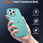 SUPFINE Magnetic for iPhone 16 Pro Case (Compatible with MagSafe) (Military Grade Drop Protection) Slim Translucent Matte Shockproof with Anti-Fingerprint Phone Case, Blue Green