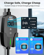EVDANCE Level 2 EV Charger 24Amp 240V - NEMA 14-30P Charging Station, 25FT Cable for Home/Garage, J1772 Electric Vehicles & Adjustable Current (10-24A) (for J1772(Non-Tesla Evs), NEMA 14-30 Plug)