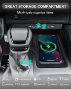 CDEFG 2024 2025 Land Cruiser Center Console Wireless Charging Protective Mat for 2024 2025 Toyota Land Cruiser Prado 250 J250 LC250 Accessories Silicone Non-Slip Pad (Only for Left-Hand Drive)