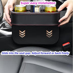 Car Cup Holder Expander & Seat Gap Filler - PU Leather Cover with Stitching, Multifunctional Front Seat Organizer, for Car Truck Van, Holds Large Cups and Phones,Prevent Dropping Items (1 Pack, Gray)
