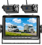 ZEROXCLUB Magnetic Wireless RV Backup Camera System: 7" HD 1080P DVR Monitor with 2-Rear Camera, DVR Monitor & IR Night Vision, Portable Rechargeable Camera for RV/Trailer/Fifth Wheels/Camper BC702