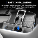 SXCY for 2025 2026 Hyundai Tucson Center Console Organizer [TPE] for 2025 2026 Hyundai Tucson Accessories Full-Button Wire Console Cupholer Tray 2025 2026 Tucson Limited Under Console Organizer