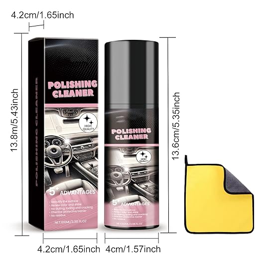 XIRUJNFD Car Interior Protectant Spray, Car Interior Cleaner, 100ml Interior Detailer Spray, Polishing Cleaner, All Purpose Vehicle Interior Polish (1)