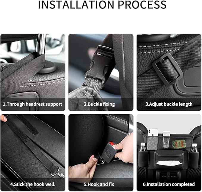 JEYODA Car Handbag Holder Between Seats Suede Large Capacity Car Purse Holder Automotive Consoles & Organizers for Document Phone Storage Car Organizer(1925-style 2 grey)
