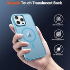 SUPFINE Magnetic for iPhone 16 Pro Case (Compatible with MagSafe) (Military Grade Drop Protection) Slim Translucent Matte Shockproof with Anti-Fingerprint Phone Case,Light Blue