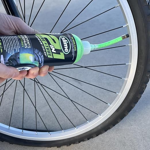 Slime 10193 Tire and Tube Sealant Puncture Repair Sealant, 2-in-1, Premium, Prevent and Repair, Suitable for Non-Highway Tires and Tubes, Non-Toxic, Eco-Friendly, 16oz Bottle