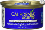 California Scents Spillproof Can Air Freshener Eco-Friendly Odor Neutralizer for Home, Car, & Much More, Newport New Car, 1.5 oz, 12 Pack