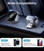 2026 Upgraded Wireless CarPlay Adapter& Android Auto Adapter, Mini&Stable CarPlay Wireless Dongle for iOS 10 Android 11 and Above(Black)