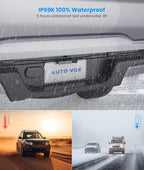AUTO-VOX Solar Wireless Backup Camera:3 Mins DIY Installation & Upgraded 5" HD 1080P Anti-Glare Monitor, Reliable Signal for a Clear View, IP69K Waterproof Back up Camera for Car, Van, SUV, Truck