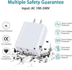 20W USB C Fast Samsung Charger Block 6FT Android Phone Cord for Samsung Galaxy A17 A16 5G A54 A14 A15 S26 S25 A03s S24 S23 A23 S21FE S22 Ultra A13 A53 A32 S20,Wall Plug Box,Type C to C Charging Cable
