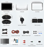 ZEROXCLUB 4 Cameras Wireless RV Backup System with 7-Inch Monitor, 2 Rear Sharkfin 2 Side Cameras, IR Night Vision, IP69k Waterproof Recording, Compatible with Furrion Pre-Wired RV Truck Trailer BW4