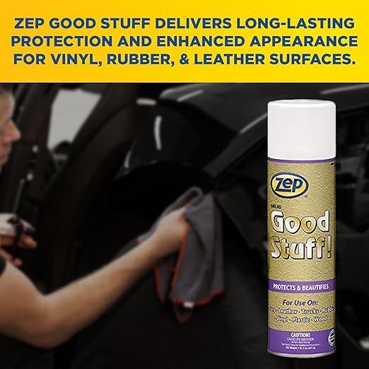 Zep Good Stuff Surface Protectant 18 Ounce - (Case of 12) 912501 - Water-Based Vinyl, Rubber, and Plastic Protectant. for Use On Vehicle Interiors, Luggage, Handbags, Sporting Goods, Rubber Handrails