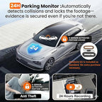 TOPOPFIRES Dash Cam Front and Rear,4K 60fps +1080P Dashcam,Dual Lens Dashcams for Cars with WiFi, Night Vision, 24H Parking Monitor, Loop Recording, G-Sensor, WiFi App Support,64GB Card Included