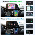 2026 Upgraded Wireless CarPlay Adapter & Android Auto, 2 in 1 Mini Dongle with Cooling Vents for Stable Connection, Converts Wired to Wireless, 5GHz WiFi No Delay, Plug & Play for Factory Wired Cars