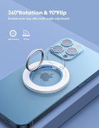 Lamicall Magnetic Phone Grip for MagSafe Accessories - 2025 [Upgraded Strong Magnet] Finger Ring Holder, 1s Snap Stand, Mag Safe Kickstand Accessories for iPhone 16 Pro Max, Androids