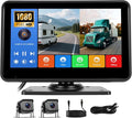 1080P Backup Camera System Kit,7 Inch Reversing Monitor with Record Function Night Vision DVR Monitor 2 Camera 2 Split Screen+Waterproof Reverse/Front View Camera for RV/Semi Box Truck