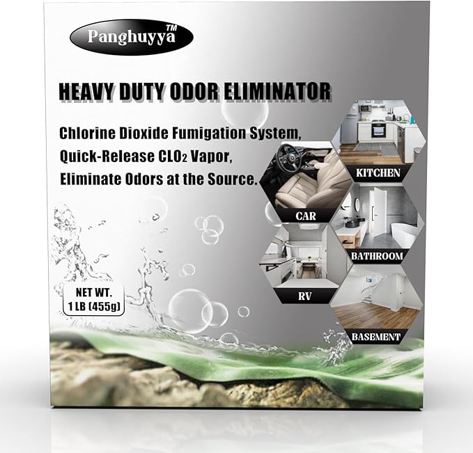 Car Deodorizer Odor Eliminator, Chlorine Dioxide Odor Removal, Fast-Release Clo2 Vapor Eliminate Odor for Car and Home, 100% Without Fragrance or Residue.