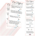 Motiskyy 200 Pcs Hanging Car Diffuser Instruction Cards for Car Oil Diffuser Bottles, 2 x 3.54 Inch (Classic Style,White and Pink)