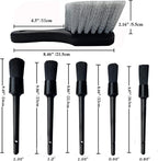 7Pcs Wheel & Tire Brush, Car Detailing Kit, 17inch Long Soft Wheel Brush, 5 Detail Car Wash Kit for Cleans Dirty Tires & Releases Dirt and Road Grime, Short Handle